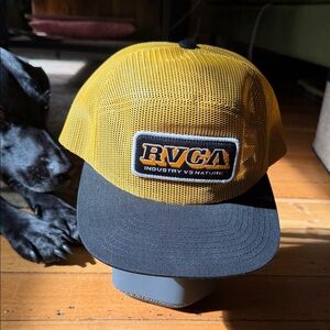 RVCA Gold and Black Mesh Cap